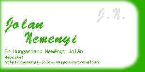 jolan nemenyi business card
